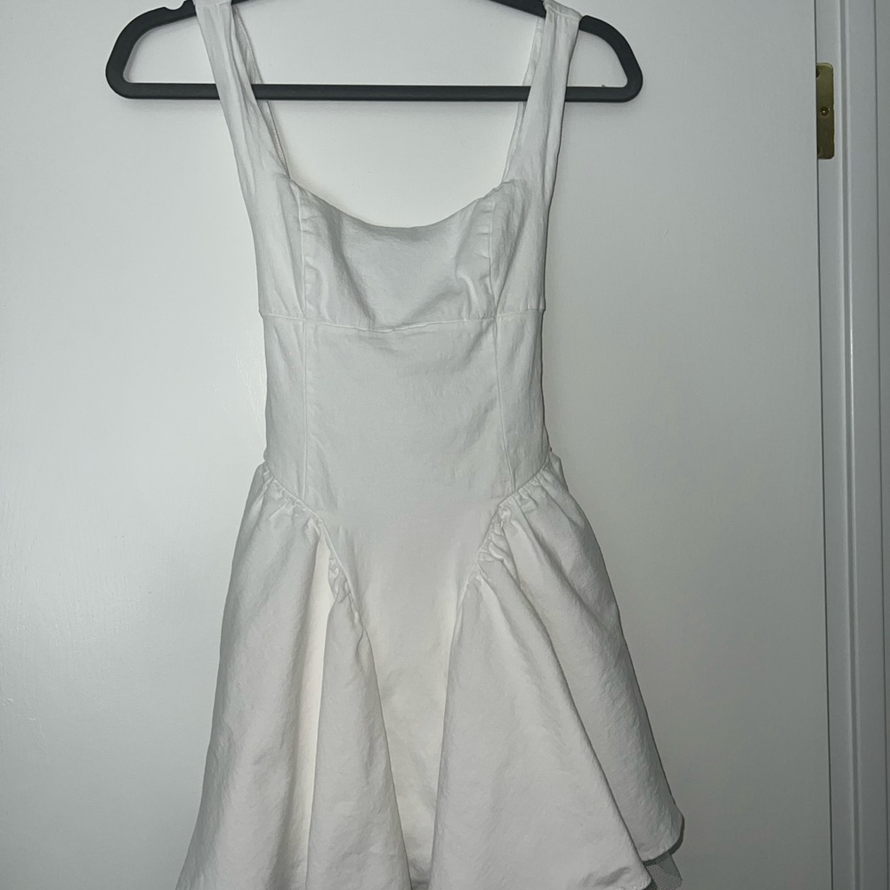 The Vintage Shop Linen White Mini Dress